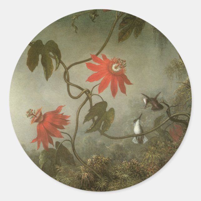 Adesivo Flores da Paixão e Beija-flores de Martin J Heade (Frente)