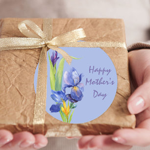 Adesivo Flores da Primavera - Feliz Dia das Mães Azul