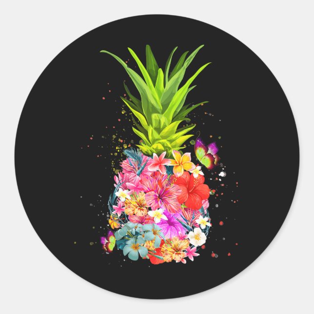 Adesivo Flores de Abacaxi Camiseiros Camiseiros Aloha Hawa (Frente)