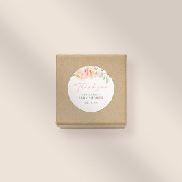 Adesivo Flores de Água Rosa Chá de fraldas Garota Obrigado