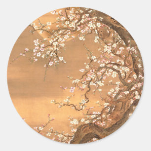 Adesivo Flores de ameixa rosa e branca à luz da lua, Shiza