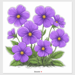 Adesivo Flores de Anêmona Roxo Vibrante