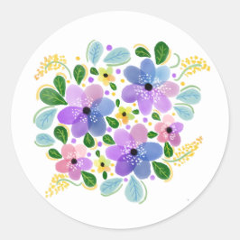 Adesivo Flores de Aquarela