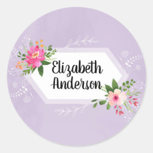 Adesivo Flores de aquarela nome Trendy Boho