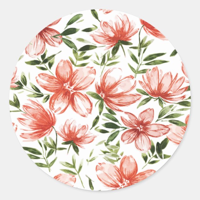 Adesivo Flores de Aquarela Vermelha (Frente)