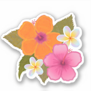 ADESIVO FLORES DE AQUISIÇÃO DE HIBISCUS PLUMERIA DE LARA