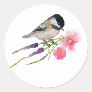 Adesivo Flores de Aves Chickadee