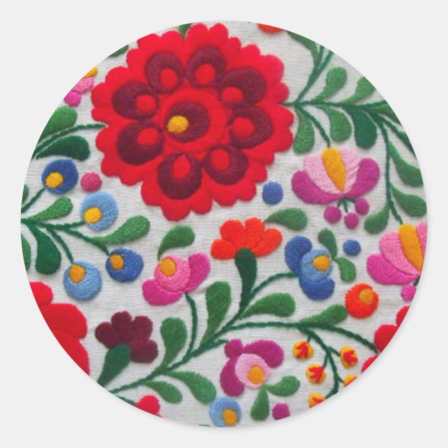 Adesivo Flores De Bordados Mexicanos Envelope 20 Selos (Frente)