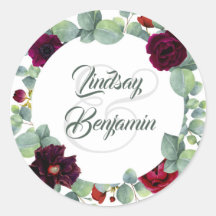 Flores de Borgonha e Casamento Eucalyptus Greenery