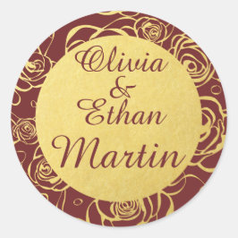 Adesivo Flores de Borgonha e Folha de Ouro