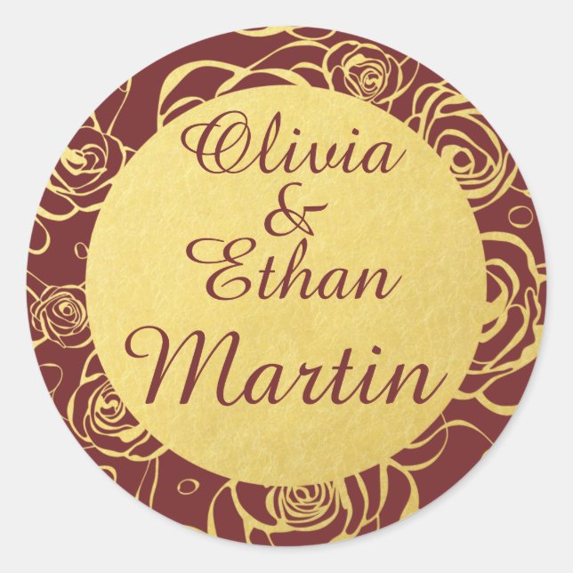 Adesivo Flores de Borgonha e Folha de Ouro (Frente)