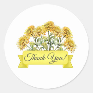 Adesivo Flores De Chrysanthemum Floral Obrigado