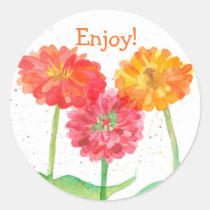Adesivo Flores de Cores Aquáticas de Zinnia Laranja Aprov