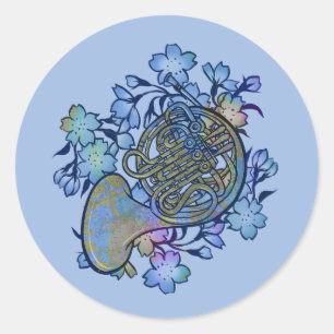 Adesivo Flores de Corno Azul Francês Classe de Banda
