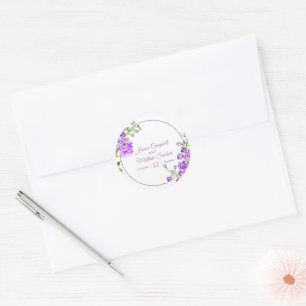 Adesivo Flores de Delphinium roxas arte de aquarela casame