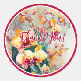 ADESIVO FLORES DE DESIGN DE COR DA ÁGUA "OBRIGADO"
