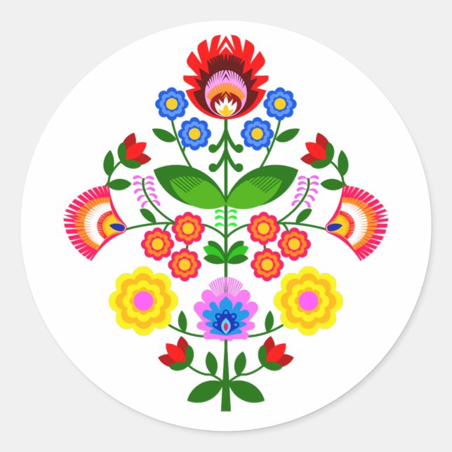Adesivo flores de design polaco (Frente)