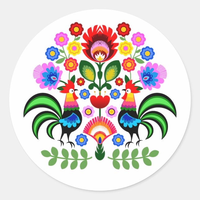 Adesivo flores de design polaco (Frente)