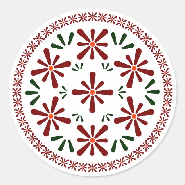 Adesivo flores de design polaco (Frente)