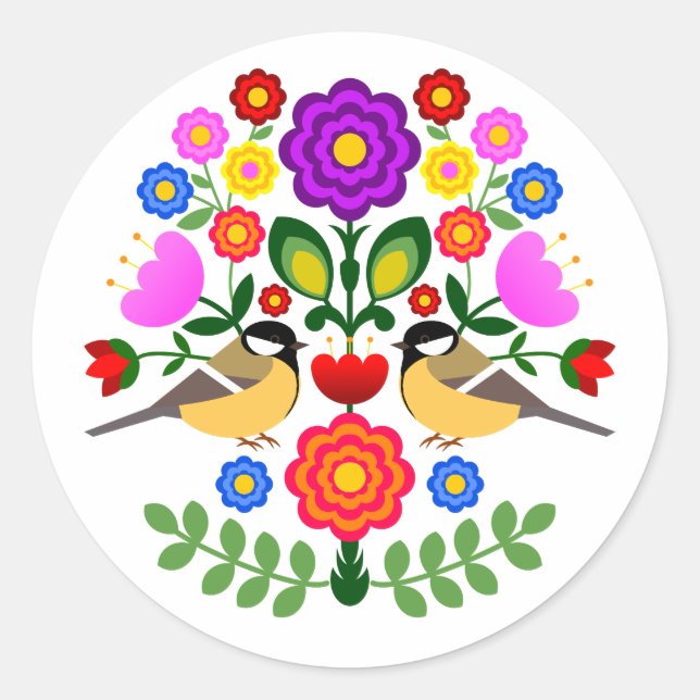 Adesivo flores de design polonês (Frente)