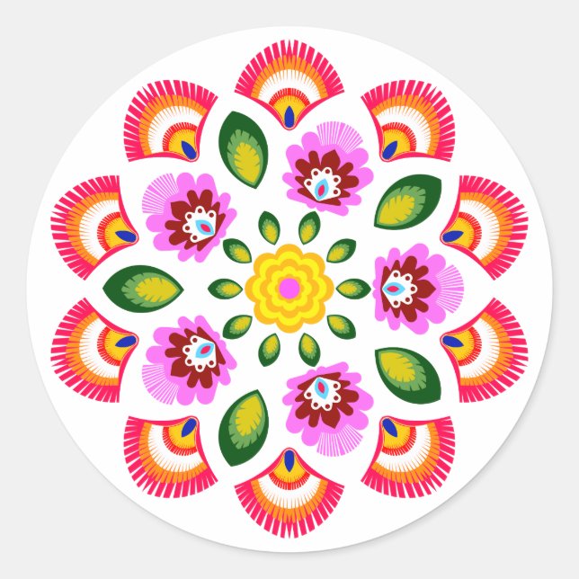 Adesivo flores de design polonês (Frente)