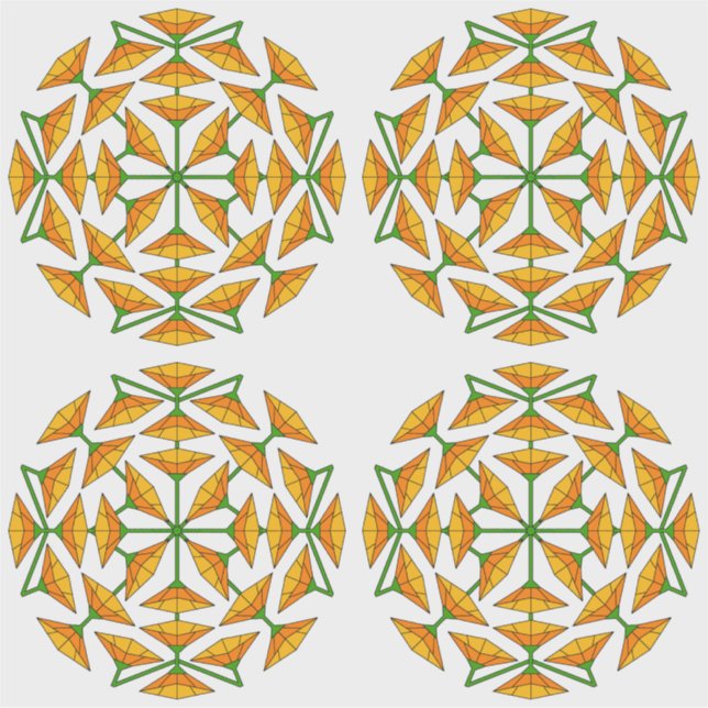 Adesivo Flores de Espelho Amarelo Laranja e Amarelo Laranj (Frente)