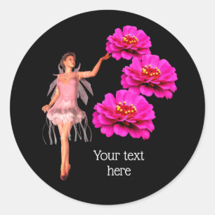Adesivo Flores De Fada E Zinnia Personalizadas