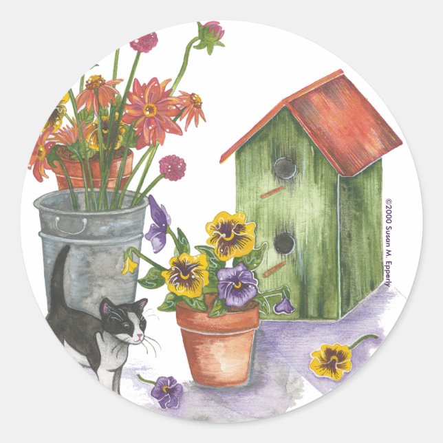 Adesivo Flores de Gato Birdhouse Watercolor "Willie" (Frente)