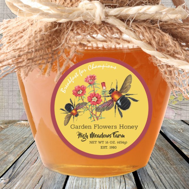 Adesivo Flores De Jardim, Abelha, Vintage (Criador carregado)