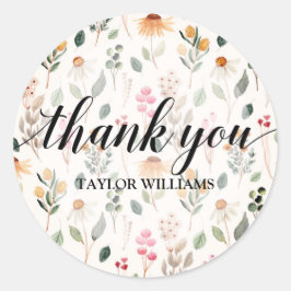 Adesivo Flores de Jardim de Texto Obrigado