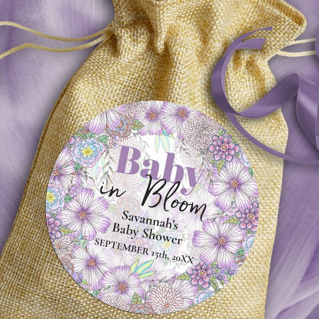 Adesivo Flores de Jardim Roxo Elegantes Bebê em Sangue (Criador carregado)