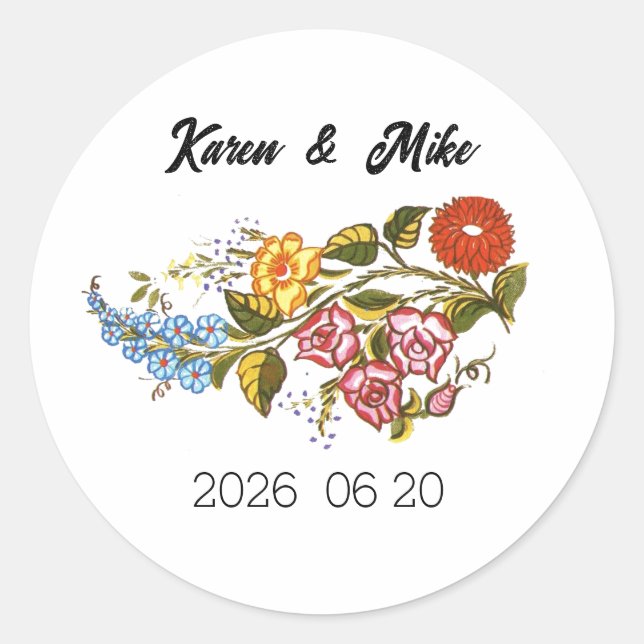 Adesivo Flores de Kalocsai elegantes - personalizadas (Frente)