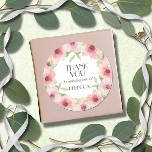 Adesivo Flores de Lâmpadas Cor-de-Água Rosa