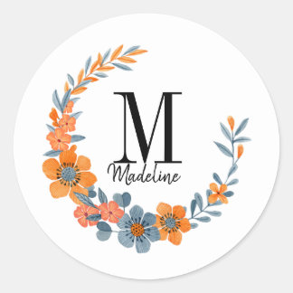 Adesivo Flores De Laranja De Outono De Outono Personalizáv
