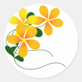 Adesivo Flores de Laranja e Amarelo