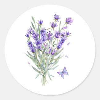 Adesivo Flores de Lavanda de Aquarela