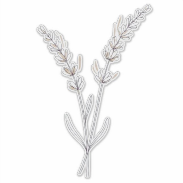 Adesivo Flores de lavanda - Linha Fina Minimalista  (Frente)