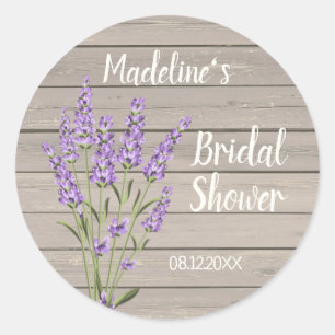 Adesivo Flores de lavanda roxa em Chuva de Noiva de madeir