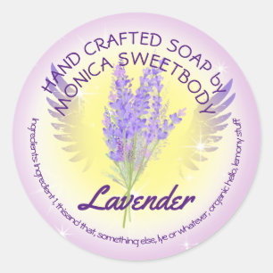 Adesivo Flores de Lavanda sabão personalizado feito à m