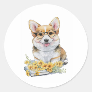 Adesivo Flores de Livros Corgi