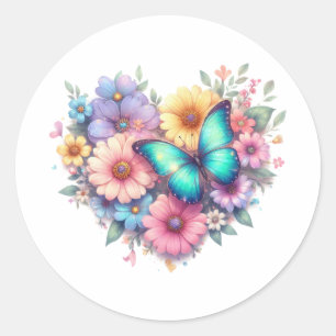 Adesivo Flores de Margarida com uma Bela Borboleta