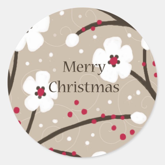 Adesivo Flores de Natal e Berries Sticker (Frente)