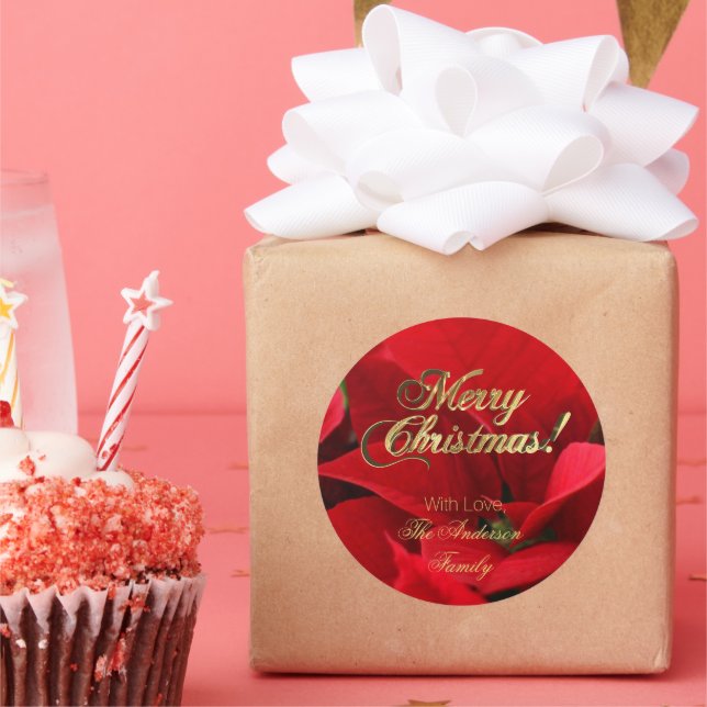 Adesivo Flores de Natal Florais Elegantes Poinsettia Verme (Festa)