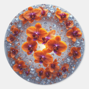 Adesivo Flores de Orquídea Incorporadas em Cristais