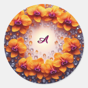 Adesivo Flores de Orquídea Incorporadas em Cristais