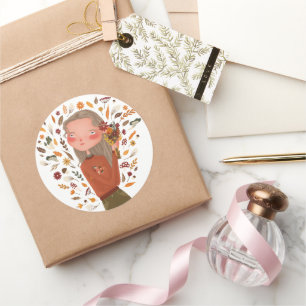 Adesivo Flores de outono e Folhas de Desenho