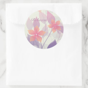 Adesivo Flores de outono personalizadas e folhas em verde