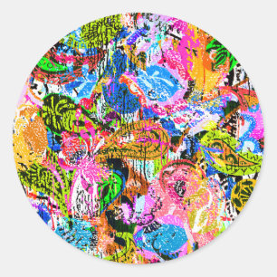 Adesivo Flores de paisley mistas abstratas coloridas fofas