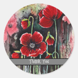 Adesivo Flores De Papoila Em Aquarela