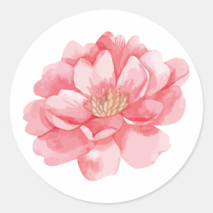 Adesivo Flores de Peônia Rosa Floral Elegante Casamento